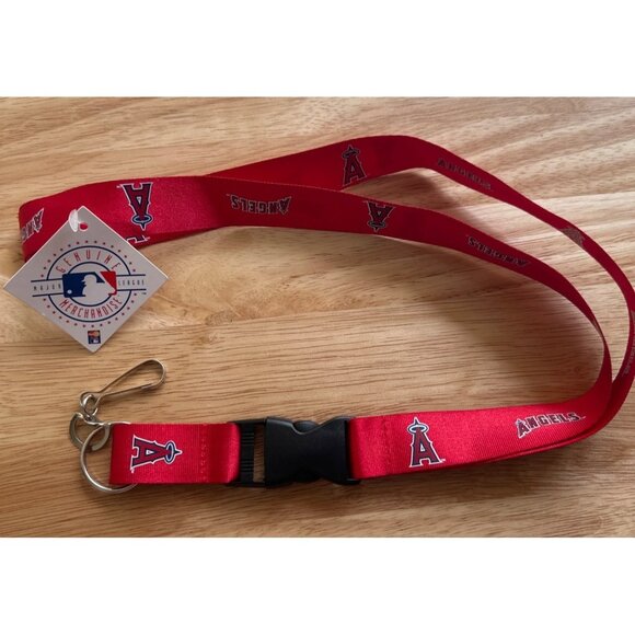 MLB Team Lanyard with Detachable Clip/Key Ring / Angels Key Strap Red Sku 2799 - Picture 2 of 5